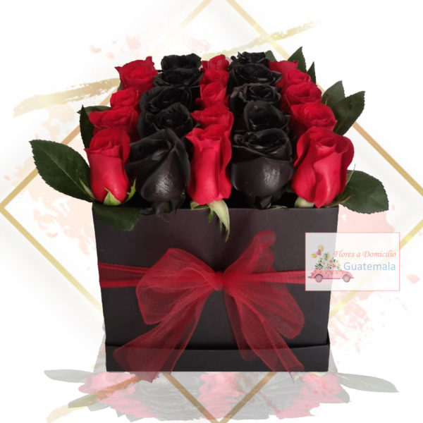 Arreglo floral de rosas negras