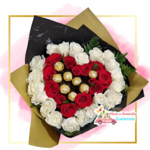 Arreglos florales en forma de corazon