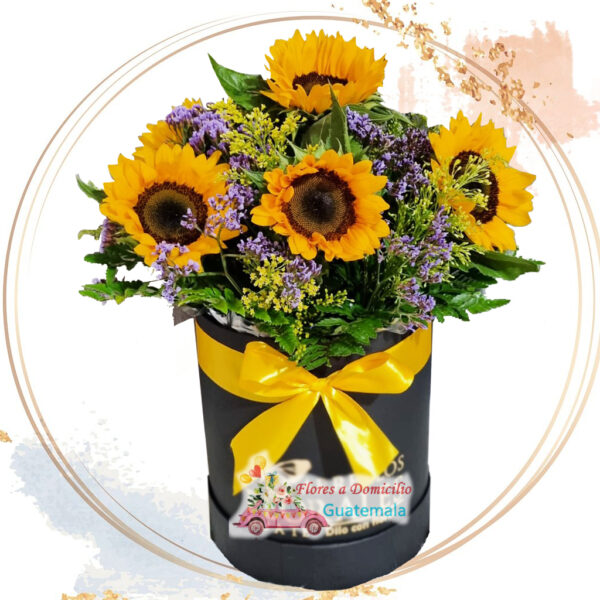 Caja de con girasoles