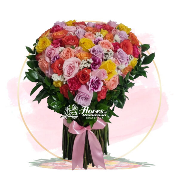 Hermosos arreglos florales con rosas de colores